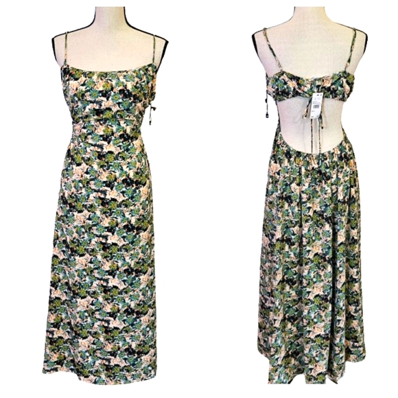 Astr Dresses & Skirts - ASTR The Label Green Orange Floral Cut-Out Sundress,Large,NWT